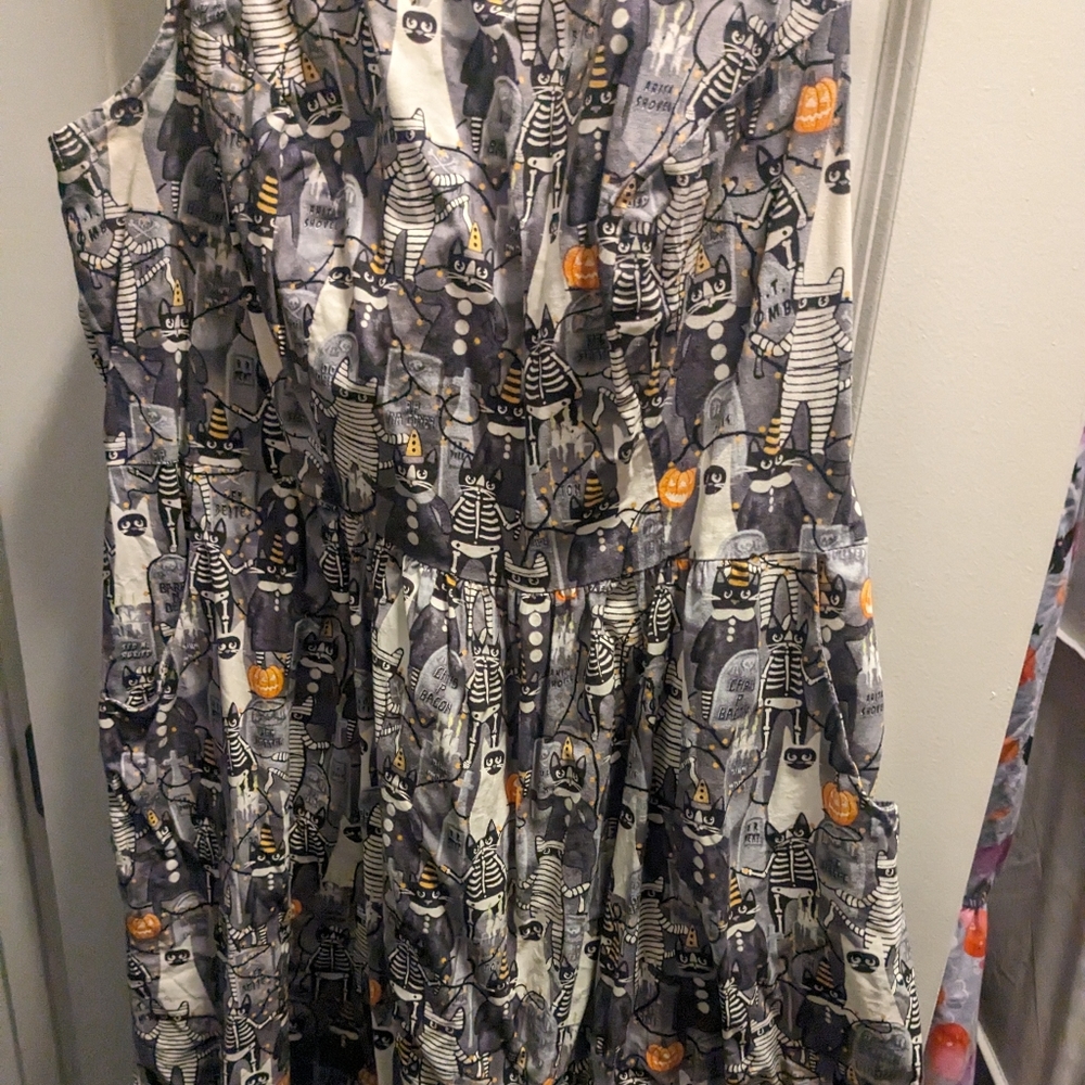 Boo Cats Glow in the Dark Halloween Skater Dress